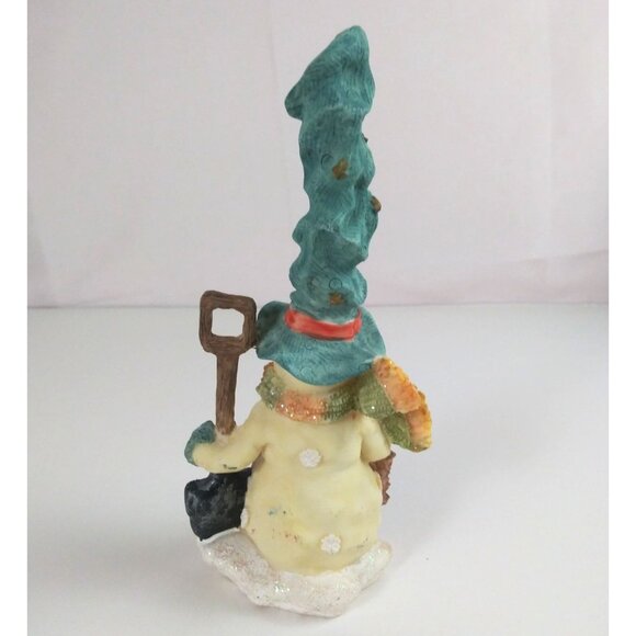 Vintage J.T.S International Snowman With Tall Hat Shoveling Snow 6.75" Figurine - Picture 3 of 6